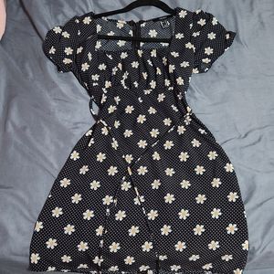 Florial Patter Black Sun Dress